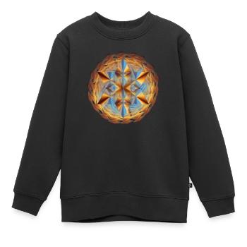 Wirbelstern - Stern aus Wirbeln - Kinder Premium Organic Sweatshirt - Schwarz - Vorne - AI Model Kid Female (0cm)