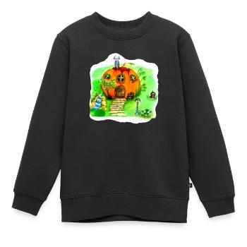 Fairytale Pumpkin House - Kids Premium Organic Sweatshirt - black - Front - AI Model Kid Female (0cm)