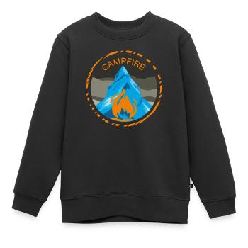 Lagerfeuer - Kinder Premium Organic Sweatshirt - Schwarz - Vorne - AI Model Kid Female (0cm)