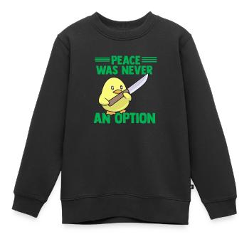 Peace Was Never An Option Goose Game - Sweat Premium enfant bio - noir - Devant - AI Model Kid Female (0cm)