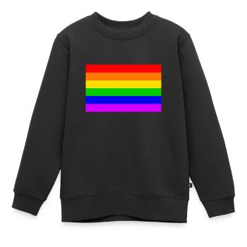 Gay Rainbow Transgender Drapeau arc-en-ciel - Sweat Premium enfant bio - noir - Devant - AI Model Kid Female (0cm)
