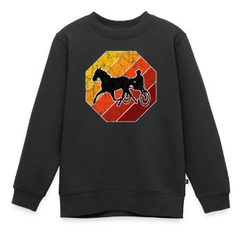 Chevaux de trot Trabrennsport Courses de chevaux - Sweat Premium enfant bio - noir - Devant - AI Model Kid Female (0cm)