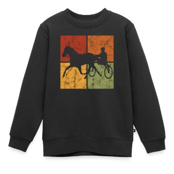 Chevaux de trot Trabrennsport Courses de chevaux - Sweat Premium enfant bio - noir - Devant - AI Model Kid Female (0cm)