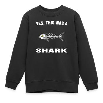 Hai Haifischgräte Anglerlatein Hochsee - Kinder Premium Organic Sweatshirt - Schwarz - Vorne - AI Model Kid Female (0cm)