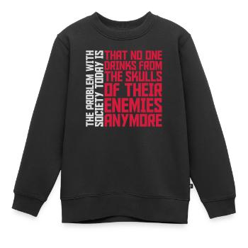 boissons de crânes ennemis - Sweat Premium enfant bio - noir - Devant - AI Model Kid Female (0cm)