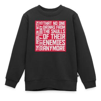 boissons de crânes ennemis - Sweat Premium enfant bio - noir - Devant - AI Model Kid Female (0cm)