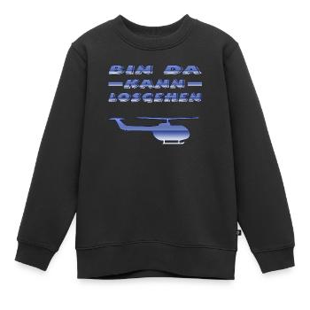 Hubschrauber - Kinder Premium Organic Sweatshirt - Schwarz - Vorne - AI Model Kid Female (0cm)