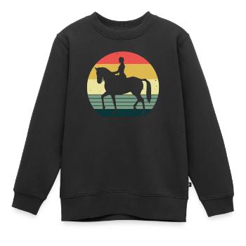 Dressage Équitation Cavaliers de dressage Équitation Équitation - Sweat Premium enfant bio - noir - Devant - AI Model Kid Female (0cm)