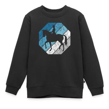 Dressurreiten Dressurreiter Reiten Reiter Pferd - Kinder Premium Organic Sweatshirt - Schwarz - Vorne - AI Model Kid Female (0cm)