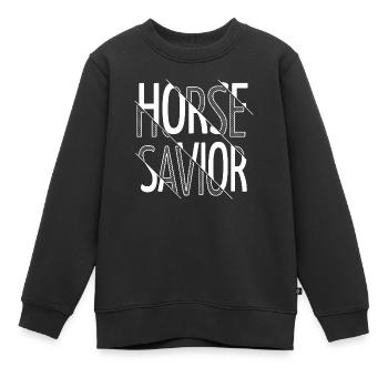 véganisme cowboy amoureux des animaux - Sweat Premium enfant bio - noir - Devant - AI Model Kid Female (0cm)
