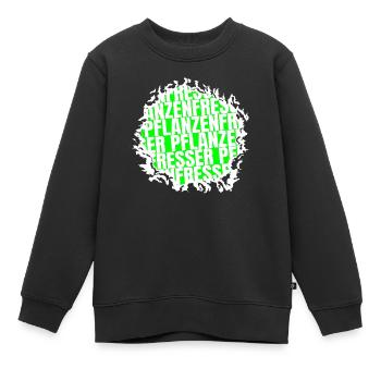 fleischlos essen veganes essen geschenkidee - Kinder Premium Organic Sweatshirt - Schwarz - Vorne - AI Model Kid Female (0cm)