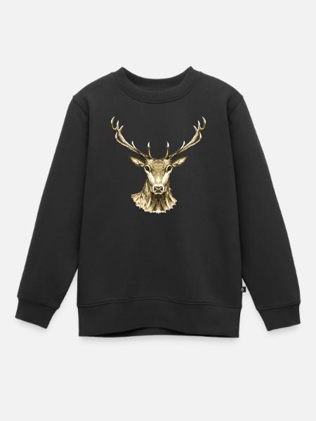 Hirsch - Kinder Premium Organic Sweatshirt - Schwarz