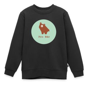 Pro Bär, Pro Braunbär, Pro Natura - Kinder Premium Organic Sweatshirt - Schwarz - Vorne - AI Model Kid Female (0cm)
