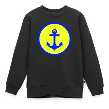 Anker - Kinder Premium Organic Sweatshirt - Schwarz - Vorne - AI Model Kid Female (0cm)