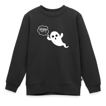 Geist Ghost Boo Hup Halloween - Kinder Premium Organic Sweatshirt - Schwarz - Vorne - AI Model Kid Female (0cm)