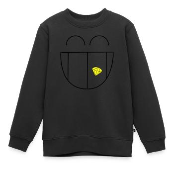 HAPPY BIT. SOURIRE DE DIAMANT. - Sweat Premium enfant bio - noir - Devant - AI Model Kid Female (0cm)