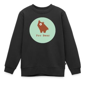 Pro Baer, Pro Natura, Pro Brownbaer - Kids Premium Organic Sweatshirt - black - Front - AI Model Kid Female (0cm)