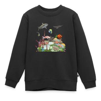Wasserwelt Korallenriff Hai Fisch Nemo Meeresleben - Kinder Premium Organic Sweatshirt - Schwarz - Vorne - AI Model Kid Female (0cm)