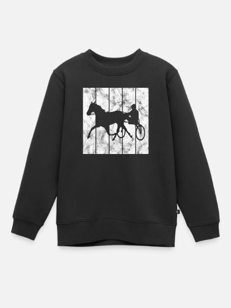 Trotter courses de trot dans un style rétro ou vintage - Sweat Premium enfant bio - noir