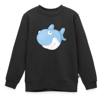 Lustiger Blauhai - Kinder Premium Organic Sweatshirt - Schwarz - Vorne - AI Model Kid Female (0cm)