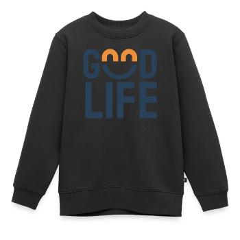Bonne vie - Sweat Premium enfant bio - noir - Devant - AI Model Kid Female (0cm)