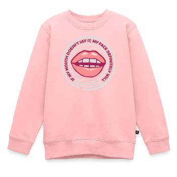 Mon visage le fera certainement - Sweat Premium enfant bio - rose - Devant - AI Model Kid Female (0cm)