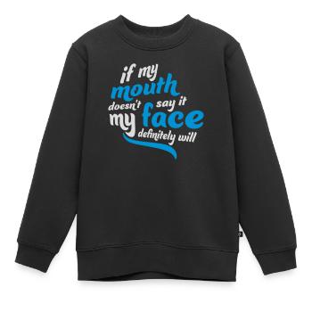 Mon visage le fera certainement - Sweat Premium enfant bio - noir - Devant - AI Model Kid Female (0cm)