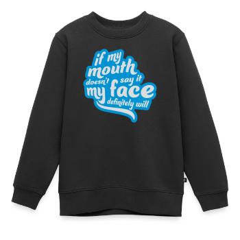 Mon visage le fera certainement - Sweat Premium enfant bio - noir - Devant - AI Model Kid Female (0cm)