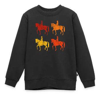 Dressur Dressurreiten Dressurreiter Reiten Pferd - Kinder Premium Organic Sweatshirt - Schwarz - Vorne - AI Model Kid Female (0cm)