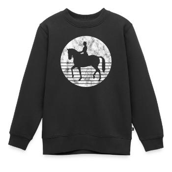 Dressur Dressurreiten Dressurreiter Reiten Pferd - Kinder Premium Organic Sweatshirt - Schwarz - Vorne - AI Model Kid Female (0cm)