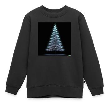 Modern Christmas Tree - Kids Premium Organic Sweatshirt - black - Front - AI Model Kid Female (0cm)
