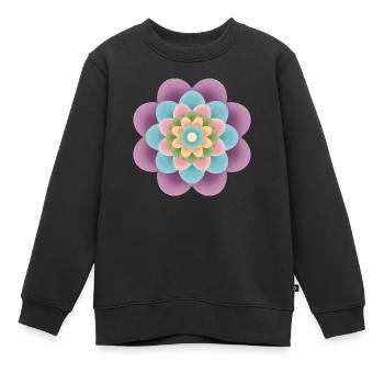 Flower Mandala - Kinder Premium Organic Sweatshirt - Schwarz - Vorne - AI Model Kid Female (0cm)