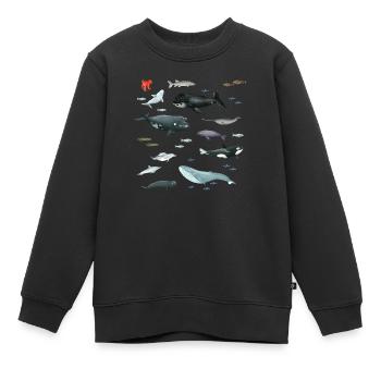 Vie marine - Sweat Premium enfant bio - noir - Devant - AI Model Kid Female (0cm)
