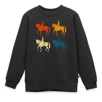 Dressur Dressurreiten Dressurreiter Reiten Pferd - Kinder Premium Organic Sweatshirt - Schwarz - Vorne - AI Model Kid Female (0cm)