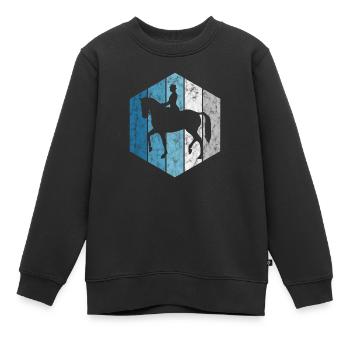Dressur Dressurreiten Dressurreiter Reiten Pferd - Kinder Premium Organic Sweatshirt - Schwarz - Vorne - AI Model Kid Female (0cm)