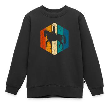 Dressur Dressurreiten Dressurreiter Reiten Pferd - Kinder Premium Organic Sweatshirt - Schwarz - Vorne - AI Model Kid Female (0cm)