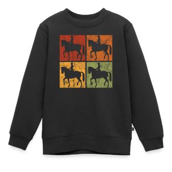 Dressur Dressurreiten Dressurreiter Reiten Pferd - Kinder Premium Organic Sweatshirt - Schwarz - Vorne - AI Model Kid Female (0cm)
