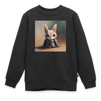 Cute Rabbit Knight 2 Hase - Kinder Premium Organic Sweatshirt - Schwarz - Vorne - AI Model Kid Female (0cm)