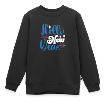 Bonjour Nouvel An - Sweat Premium enfant bio - noir - Devant - AI Model Kid Female (0cm)