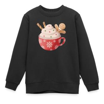 Coupe de Noël - Sweat Premium enfant bio - noir - Devant - AI Model Kid Female (0cm)