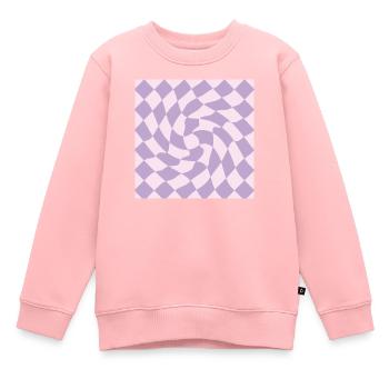 Schachbrettmuster Violett - Kinder Premium Organic Sweatshirt - Rosa - Vorne - AI Model Kid Female (0cm)