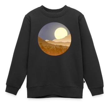 Lune dans le paysage nocturne - Sweat Premium enfant bio - noir - Devant - AI Model Kid Female (0cm)