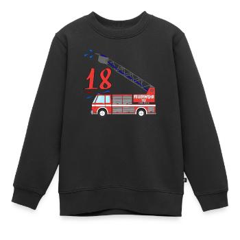 Feuerwehrauto 18. Geburtstag - Kinder Premium Organic Sweatshirt - Schwarz - Vorne - AI Model Kid Female (0cm)