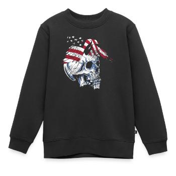 skull eagle - Kinder Premium Organic Sweatshirt - Schwarz - Vorne - AI Model Kid Female (0cm)