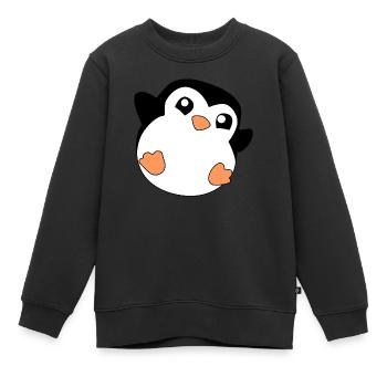 Pinguin - Kinder Premium Organic Sweatshirt - Schwarz - Vorne - AI Model Kid Female (0cm)
