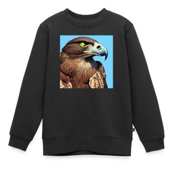 Adlerkopf-Illustration - Kinder Premium Organic Sweatshirt - Schwarz - Vorne - AI Model Kid Female (0cm)