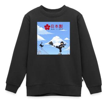Voici mon histoire.... - Sweat Premium enfant bio - noir - Devant - AI Model Kid Female (0cm)