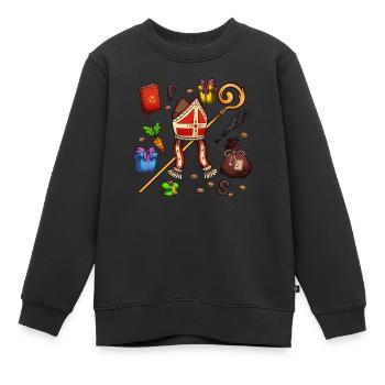 Éléments de Saint-Nicolas - Sweat Premium enfant bio - noir - Devant - AI Model Kid Female (0cm)