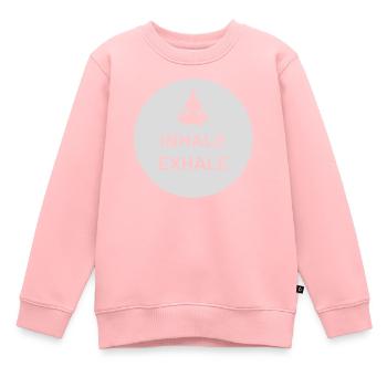 Inspirez expirez Yoga citation - Sweat Premium enfant bio - rose - Devant - AI Model Kid Female (0cm)