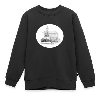 Schlepper mit Anhang - Kinder Premium Organic Sweatshirt - Schwarz - Vorne - AI Model Kid Female (0cm)